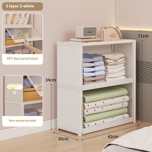 DOUBLE HOUSE 3/4/5 Layers Bedroom Rack Dustproof Storage Cabinet Assembly Household Multi-function Rack Enclosed Rack