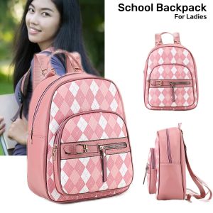 Korean Bagpack For Ladies School Backpack Bag Watperoof Leather 4 zipper pocket bag pack #H032