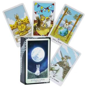 Bộ bài Tarot Lunalapin 78 lá bài Tarot Bài Tarot họa tiết thỏ dễ thương Bài chơi trên bàn cho người mới bắt đầu Trò chơi bàn tiệc