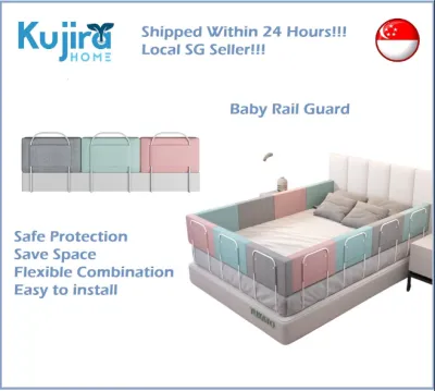 Kujira Homes - Baby Bed Rails Childrens Barriers Rail Guard Bumper Fence Kids Safety Guardrail 50/60cm Anti Fall