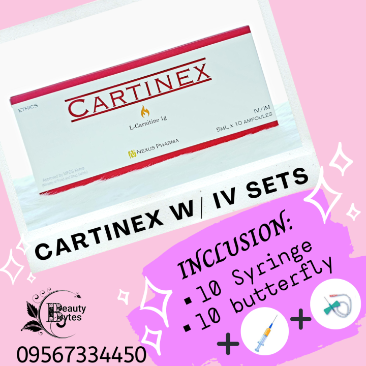 PUSH: CARTINEX w/ iv sets 1g L carnitine 10 ampules