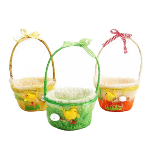 Handmade Easters Basket with Handle Easters Themed Handwoven Basket Suitable For Eggs Hunts And Gift Wrapping Activities