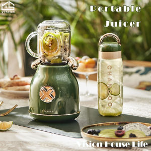 Vision 1000ML Electric Fruit Juicer with Portable Cup Nordic Automatic Blender Household Cut Mixer Visual Fruit Extractors Multifunctional Portable Cup Juicer with Strong Motor