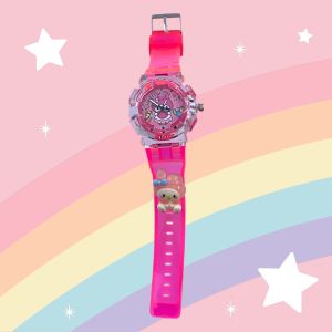Jam Tangan Anak Perempuan Musihi Karakter Kartun Warna-Warni Bulat Resin