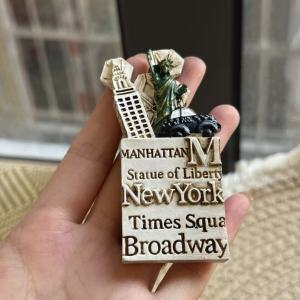 1pc Resin Refrigerator Magnet World Scenic LandmarksStatue of LibertyBerlinBostonHawaiiJapan Home Decor
