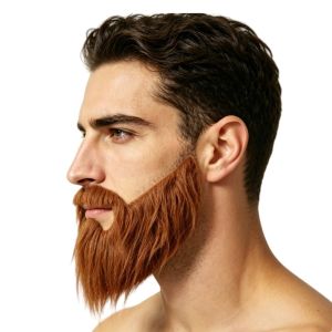 SSVFED Elastic Band Fake Beard Mustache Soft Hair Synthetic Fiber Facial Hair Props  Dress Up Cosplay Beard Halloween