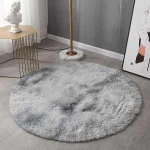 Circular tie dye silk wool carpet anti slip home bedroom mat home decoration carpet
