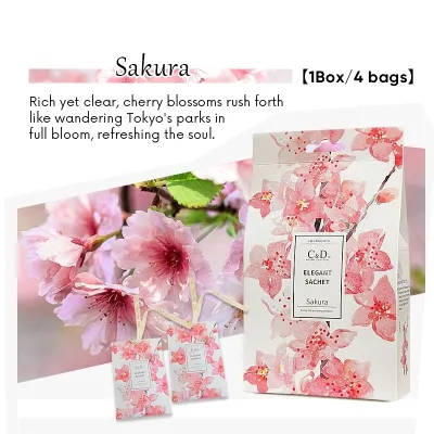 🇸🇬【SG stock】4PCS Wardrobe Sachet Wardrobe Freshener Car Air Freshener Aromatherapy Hanging Sachet Bag Fragrance Bag Lasting