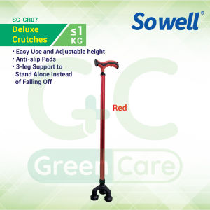 Sowell Deluxe Crutches (SC-CR07)(Walking Stick with 3 leg)(Tongkat 3 kaki)