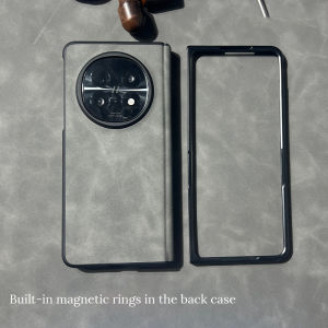 Magnetic Case for OPPO Find N5 Fold Built-in Magnet Rings Luxury PU Sheepskin Leather Phone Casing Shockproof Full-Body Hinge Cover Slim Soft Accessories for OPPO FindN5