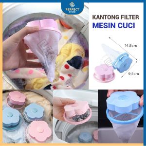 Kantong Saringan Mesin Cuci Laundry Filter Bag Pembersih Pakaian Pengangkat Kotoran Londri Mesh Saring Bulu Rambut Motif Bunga Jaring