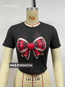 Short sleeves t Womens Halloween costume: black skull and pumpkin print Loose new womens clothing hot sale