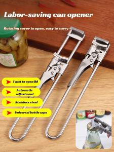 [Effortless And Portable] Adjustable Stainless Steel Can Opener Stainless Steel Bottle Opener Creative Kitchen Tool For Opening Cans Of Jam Multifunctional Bottle Opener