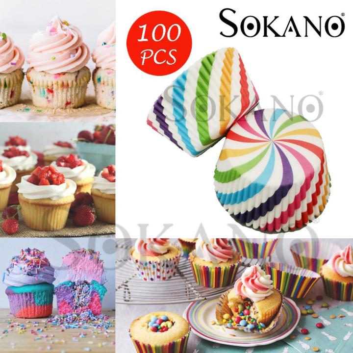 SOKANO 100 PCS Cupcake Liner Baking Cup Cupcake Paper Muffin Cases
