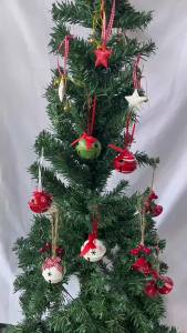 xpkQ Iron Christmas Bells Colorful Plating/Frosted Christmas Jingle Bells Handmade Beautiful Christmas Tree BellsCollar Y5R7K