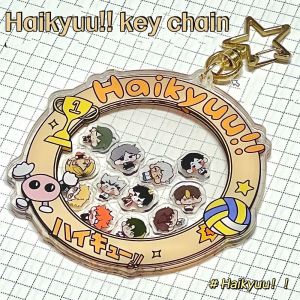 XINSU38 Roundness Rocking Toys Key Chain Acrylic Shaking Backpack Pendant Haikyuu!! Cute Car Interior Accessories Backpack Decoration