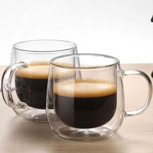 Glass Cup for Hot Or Cold Beverages 250ml Capacity Double Walled Coffee Mug Elegant Espresso Glassware for Home Use