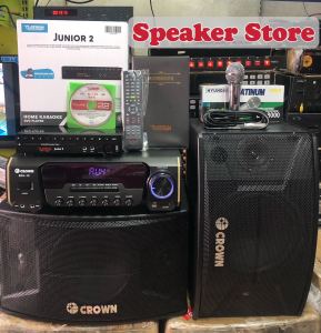 Karaoke Set Crown BFA-10 Speaker with Amplifier+KS-10/Junior 2 Karaoke Player 21000 Songs and FREE Platinum DM-8000 microphone