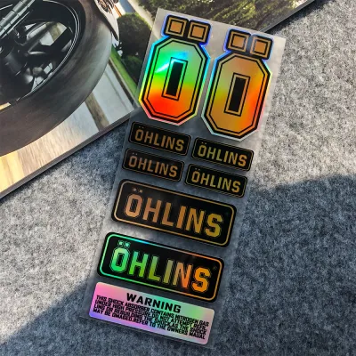 NO.L093 OHLINS Moto Sticker Accessory 3M Highly Reflective Suspension Modification decoration Motorcycle Waterproof Decal