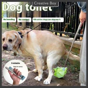 [Creative] Foldable Long Handle Steel Dog Cat Pet Poop Scoop Garbage Grabber Telescopic Dirt Picker Environmentally Friendly Pet Clean