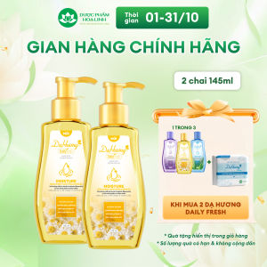 Combo 2 chai dung dịch vệ sinh Dạ Hương Daily Fresh Moisture 145ml - Tăng cường thành phần DƯỠNG ẨM
