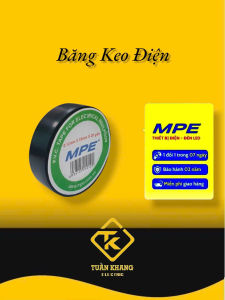 (CÂY 10 CUỘN) BĂNG KEO ĐIỆN - 20Y <> màu đen <> MPE
