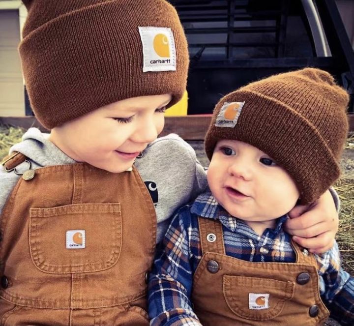 Original carhartt Carhartt infant boy girl children s hat baby autumn and winter warm knitted hat cold hat Lazada