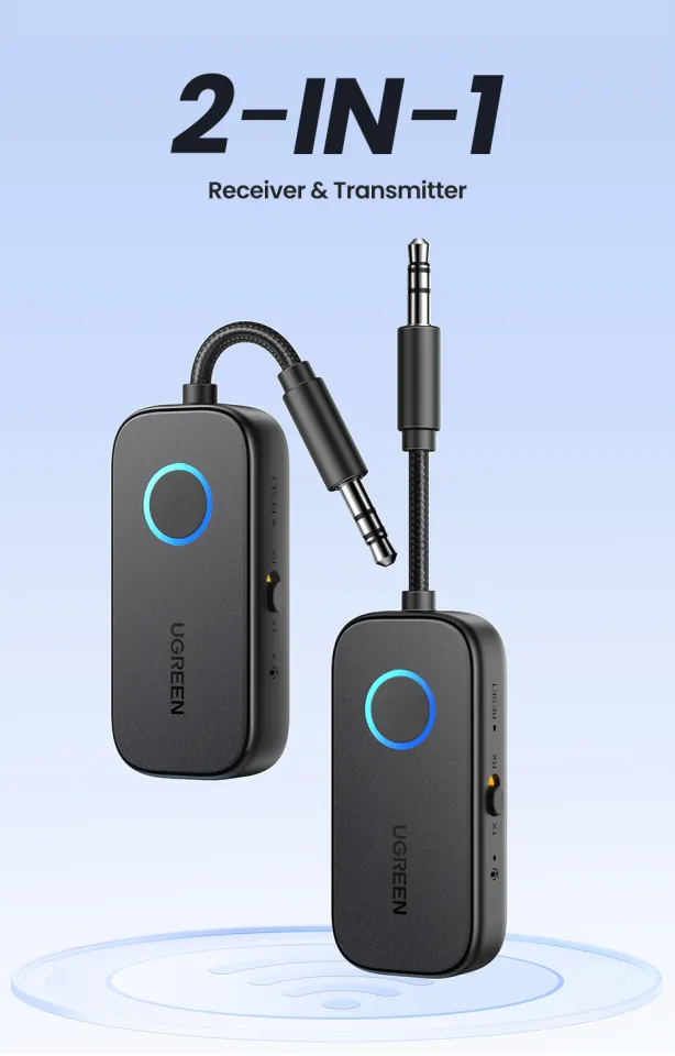 LEEYONE Bluetooth 5.4 Transmitter & Receiver 2-in-1 - Wireless Audio Adapter For TV, Airplanes, Car Stereos
