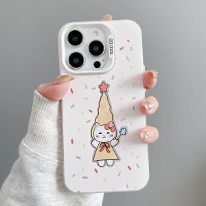 For IPhone 16 14 12 13 17 11 15 Air PRO MAX XR XS 7 8 6 6S 11 12 13 14 15 16 17 Plus Casing IPhone 11PRO 12PRO 13PRO 16PRO 15PRO 11PROMAX 13PROMAX Creative Kitty IMD Plating Acrylic TPU Hard Phone Case CYK2792A