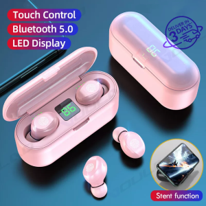 CWEL TWS F9 5.0 Bluetooth Headphones Subwoofer Sound Touch Wireless Bluetooth Headphones for Android IOS