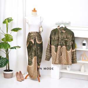 Gallery batik -  Couple rok lilit mix kemeja panjang motif raharja