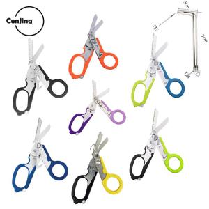 💖【Special price】💖Cjing ชุดช่วยตัดกรรไกรทางการแพทย์แบบยุทธวิธีชุดปฐมพยาบาลฉุกเฉินกรรไกรแบบแรปเตอร์คีมพับเก็บได้เครื่องมือ