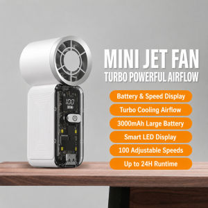 X688 Portable Turbo Mini Fan Rechargeable 3600mAh High Speed Handheld Fan Adjustable Mini Fan