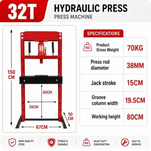6T/12T/20T/32T Hydraulic Shop Press Jack Heavy Duty Bearing Machine Mesin Press Bearing Disassembly Tool