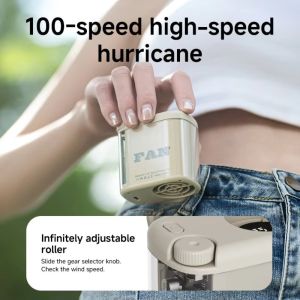 MINIFELE 262 LED Display Wearable Waist Fan 360° Rotation 1800mAh Umbrella Clip-on Fan Portable Wide Clamp Silent Mini Cooling Fan Travel Office Home