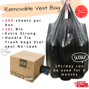 [200pcs] Household Garbage Bag Portable Medium Size 45x59cm Removable Vest Bag