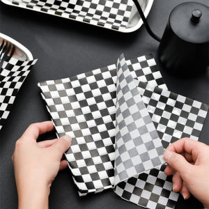 Vixplorn 50pcs Kertas Anti Minyak Oil-Proof Wrapping Paper for Burger Sandwich Fried Food Plate Mat