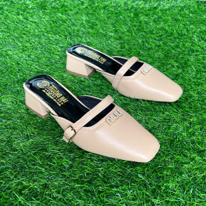 Mules Nữ Gót Vuông 3cm Mũi Vuông Trường Hải 2 Màu S110