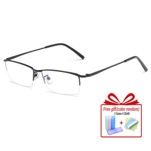 Fashion Myopia Eyeglasses for Men Anti Radiation Graded Glasses for Nearsighted Half Frame Ultlight Computer Glasses