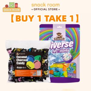 [Laz Exclusive]Mr.Squirrel Sugar Free Coconut Charcoal Mint Candy+Mint Candy  100g*2