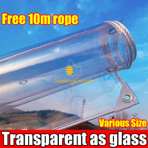 Heavy Duty Maruyama Thickness Transparent Lona Trapal Gauge #16 HD Clear Waterproof Plastic Type With Rope