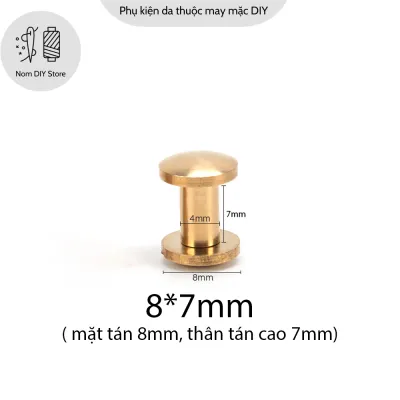 Đinh Tán Vít Chicago Ren Vặn Đầu Lồi Chữ I Đồng Thau Đúc Phụ Kiện Làm Đồ Da Thủ Công Handmade DIY