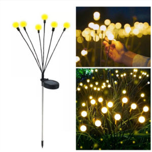 Solar Firefly Lights Outdoor Lighting Solar Fairy Lights Pathway Lawn Garden Decoration Lampu Solar Light