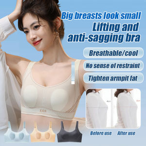 Rabbit Ears Underwear for Women with Big Breasts That Make Them Look Smaller in Summer Ultra Thin Seamless Side Breasted and Anti Sagging Large Size Bras