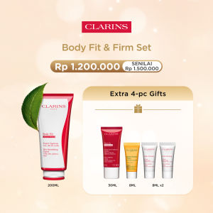 [Clarins Set] Body Fit 200ml (Krim Gel Anti Selulit) Gratis 4 Hadiah - krim olah raga dan pembentuk kontur tubuh