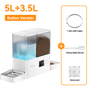 Rojeco 2 trong 1 máy cho ăn tự động và đài phun nước tự động thực phẩm và nước trọng lực Dispenser cho chó và mèo