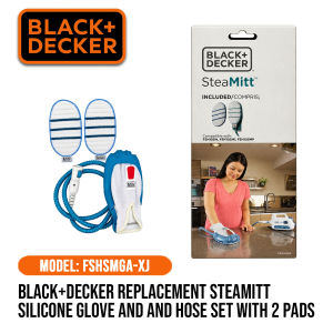 Black+Decker Replacement SteaMitt Silicone Glove and and Hose Set with 2 Pads Model FSHSMGA-XJ