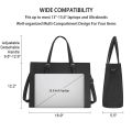 Women Laptop Bag 15.6 Inch School Shoulder Bag Black Business Work Bag Large Women Leather Tote Bag. 