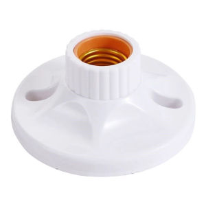 E27 LED Light Bulb Holder Square / Round Fitting Socket Ceiling Receptacle Standard Sizes For Lights 3inch(3-1/2) Ceramic Plastic Lamp Holder ABS Spiral Lamp Holder