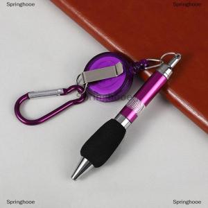 [COD] Springhooe Buckle Ring Lanyard Stationery Retractable Key Chain Ballpoint Pen Neutral Pen Easy Pull Buckle Pen Writing Tools